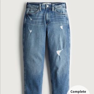 Hollister Curvy High-Rise Ripped Dark Wash Mom Jeans